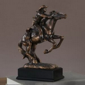 Western Cowboy bronze Figurine - 11.5"H X 8.5"W